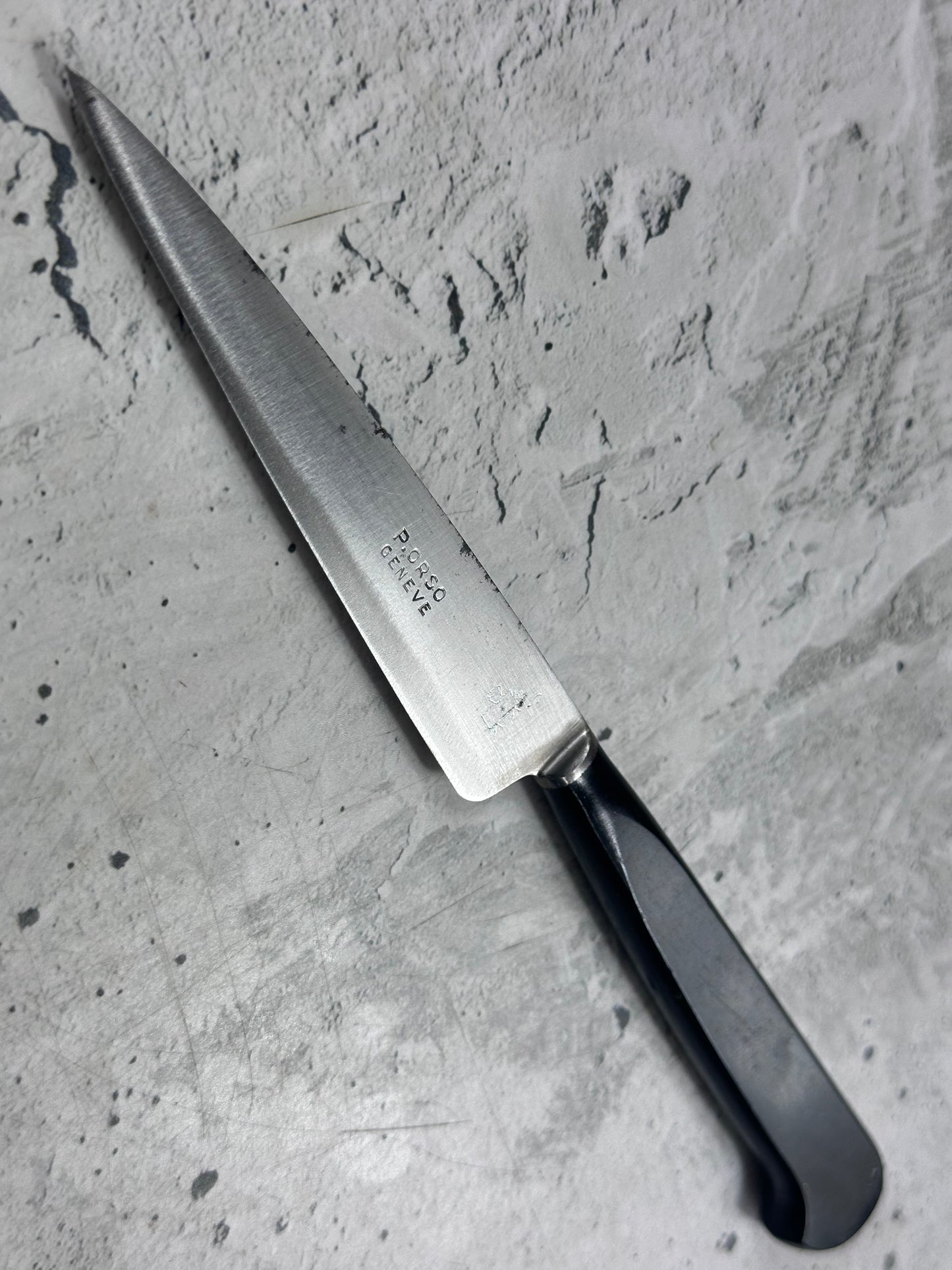 Vintage French Nogent Style Paring Knife 90mm Inox Steel POM Handle 2203