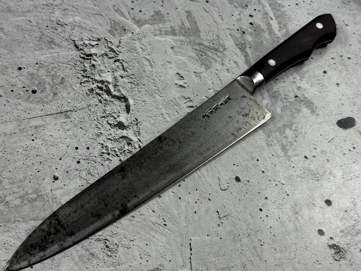 Vintage Minamoto Kougetsu Carbon Steel Gyuto Knife 240mm 2305
