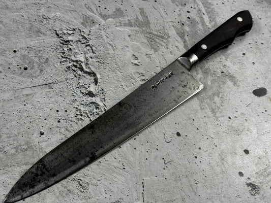Vintage Minamoto Kougetsu Carbon Steel Gyuto Knife 240mm 2305