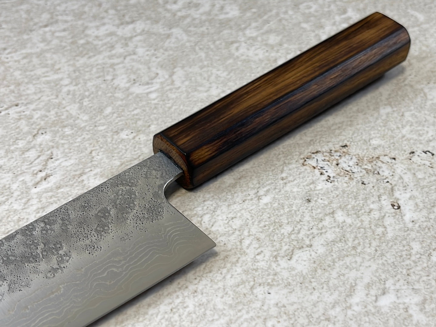 Tsunehisa 440c Damascus Nashiji Gyuto 210mm Oak Handle Made in Japan 🇯🇵