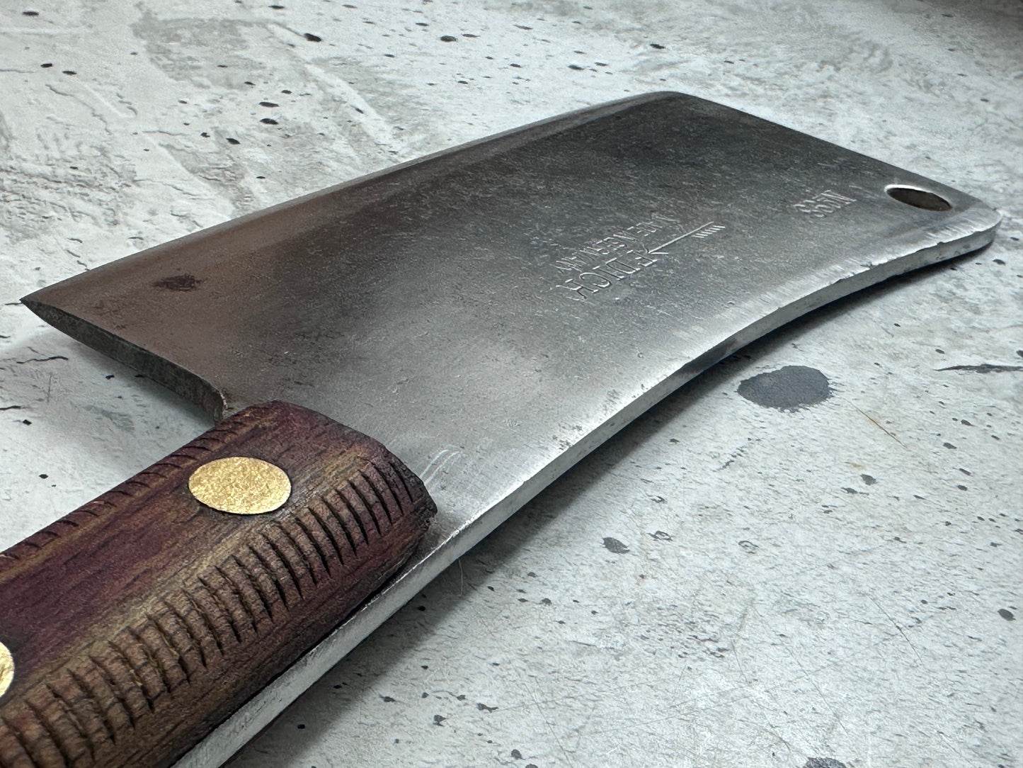 Vintage F. Dick Cleaver Knife N98 205mm Carbon Steel Made in Germany 2122
