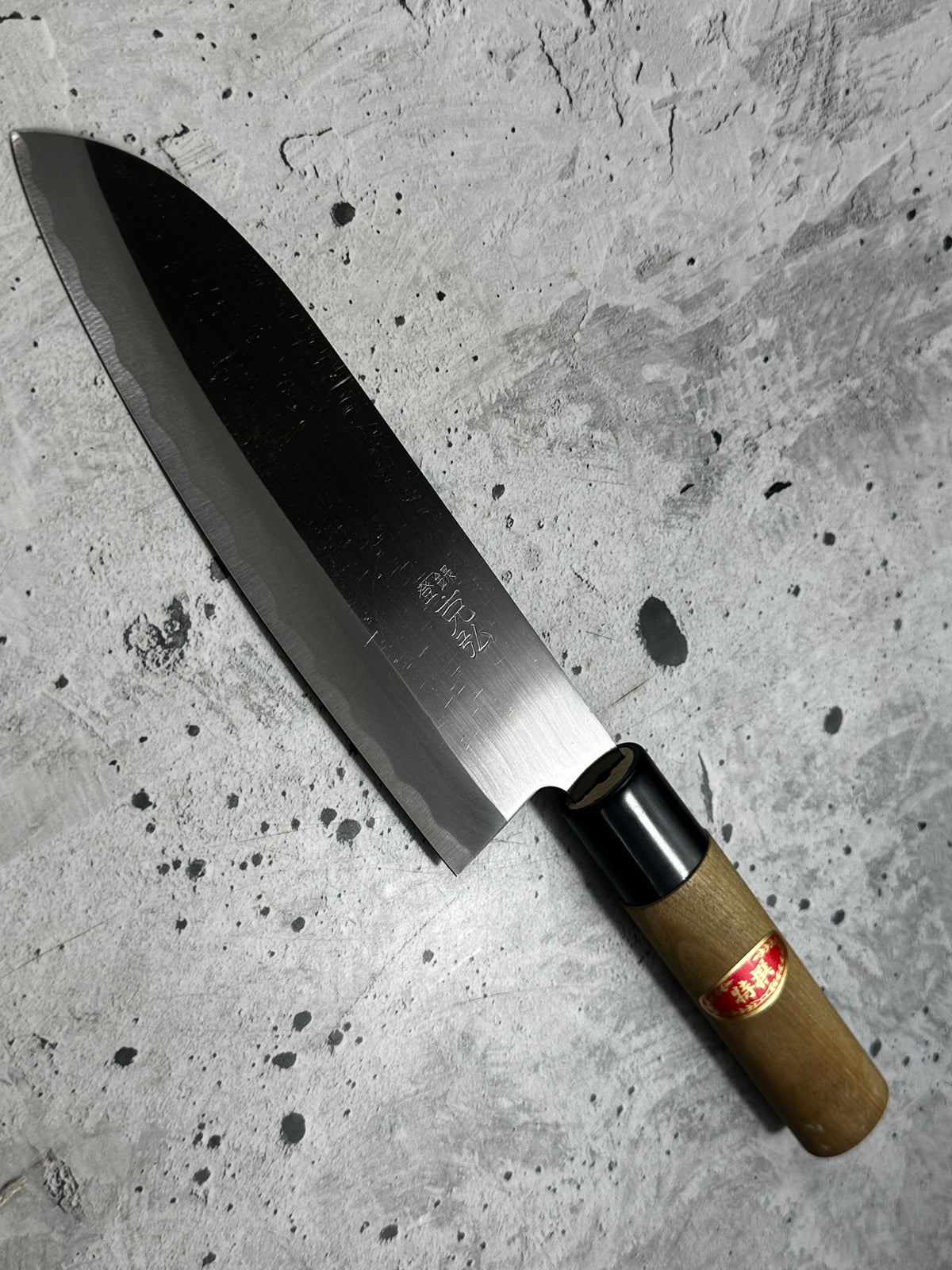 Vintage Katsuhiro Santoku Knife 170mm High Carbon Steel Magnolia Handle 2275