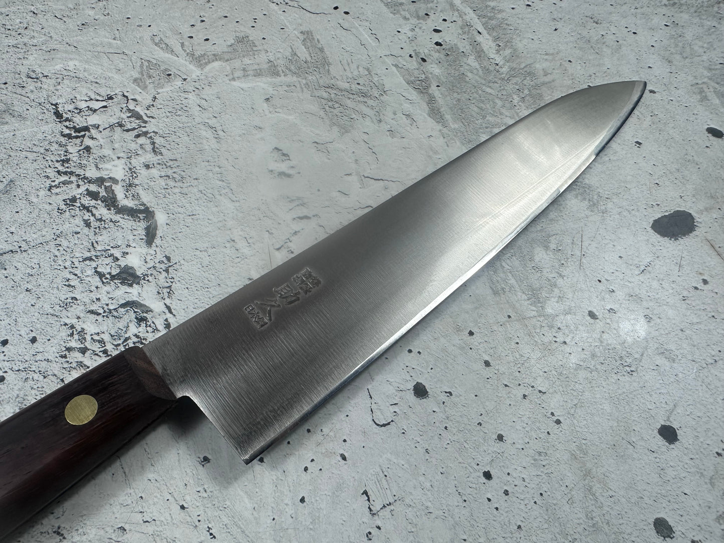 Vintage Gensukehisa Gyuto 240mm Carbon Steel Wood Handle 2240
