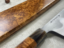 Load image into Gallery viewer, Keskin Migaki Kiritsuke 230mm Amboyna Burl &amp; Buffalo Horn with sheath