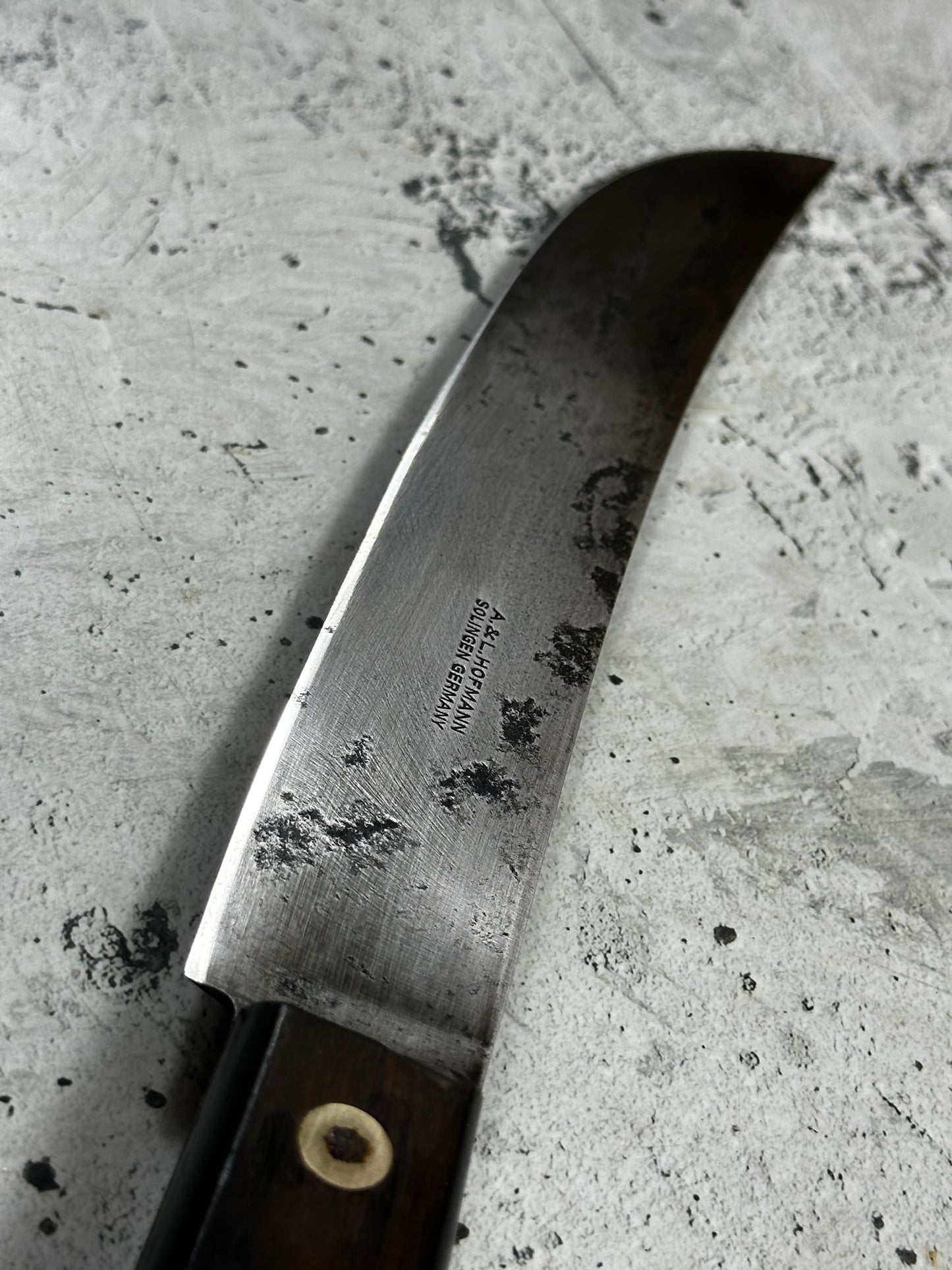 Vintage A. & L. Hofmann Butcher Knife 260mm  Carbon Steel Blade Made in German 2001