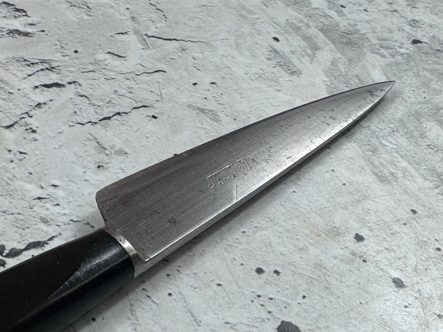 Vintage French Nogent Style Paring Knife 80mm Inox Steel POM Handle 2204