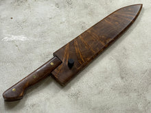 Load image into Gallery viewer, Kanefusa Full Tang Gyuto 230mm Teakwood Burl Set Brass Pins &amp; Sheath