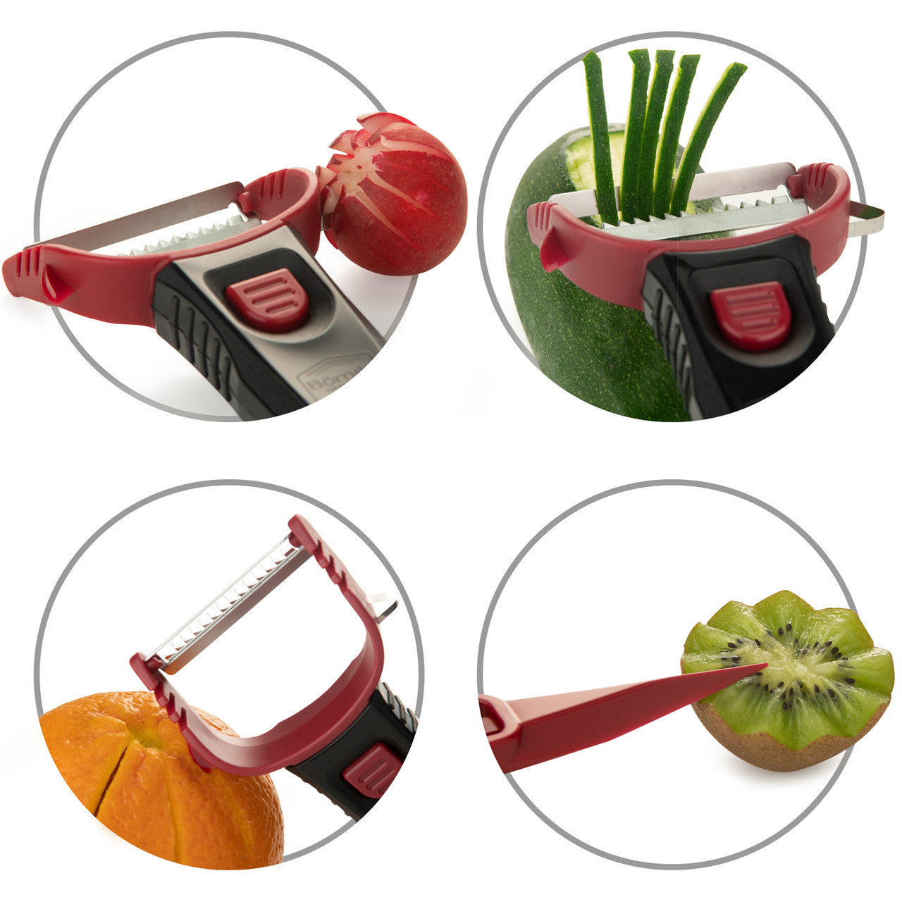 BÖRNER GERMANY Multi Peeler 3 Piece Set Red