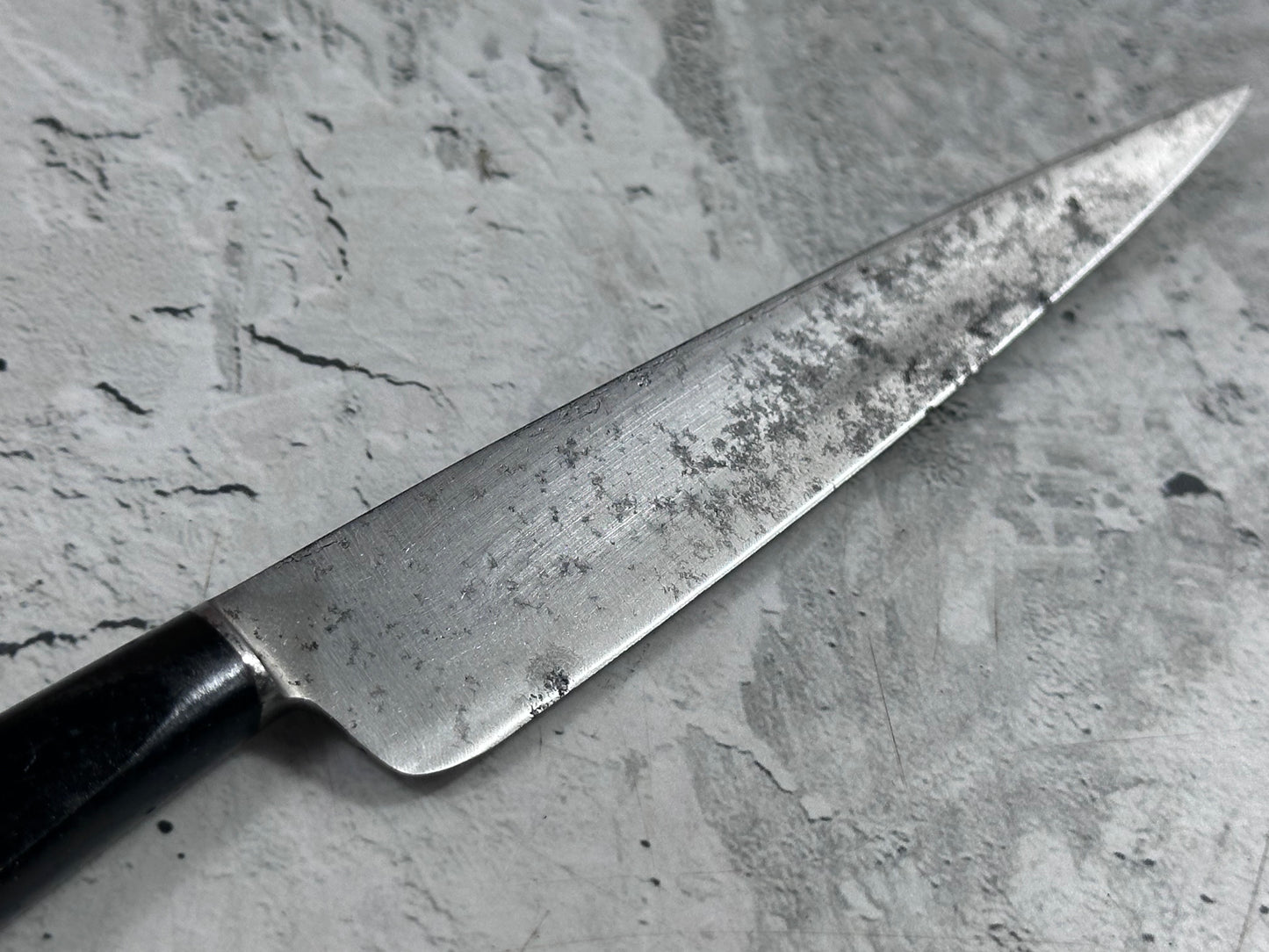 Vintage French Nogent Style Paring Knife 110mm Inox Steel POM Handle 2197