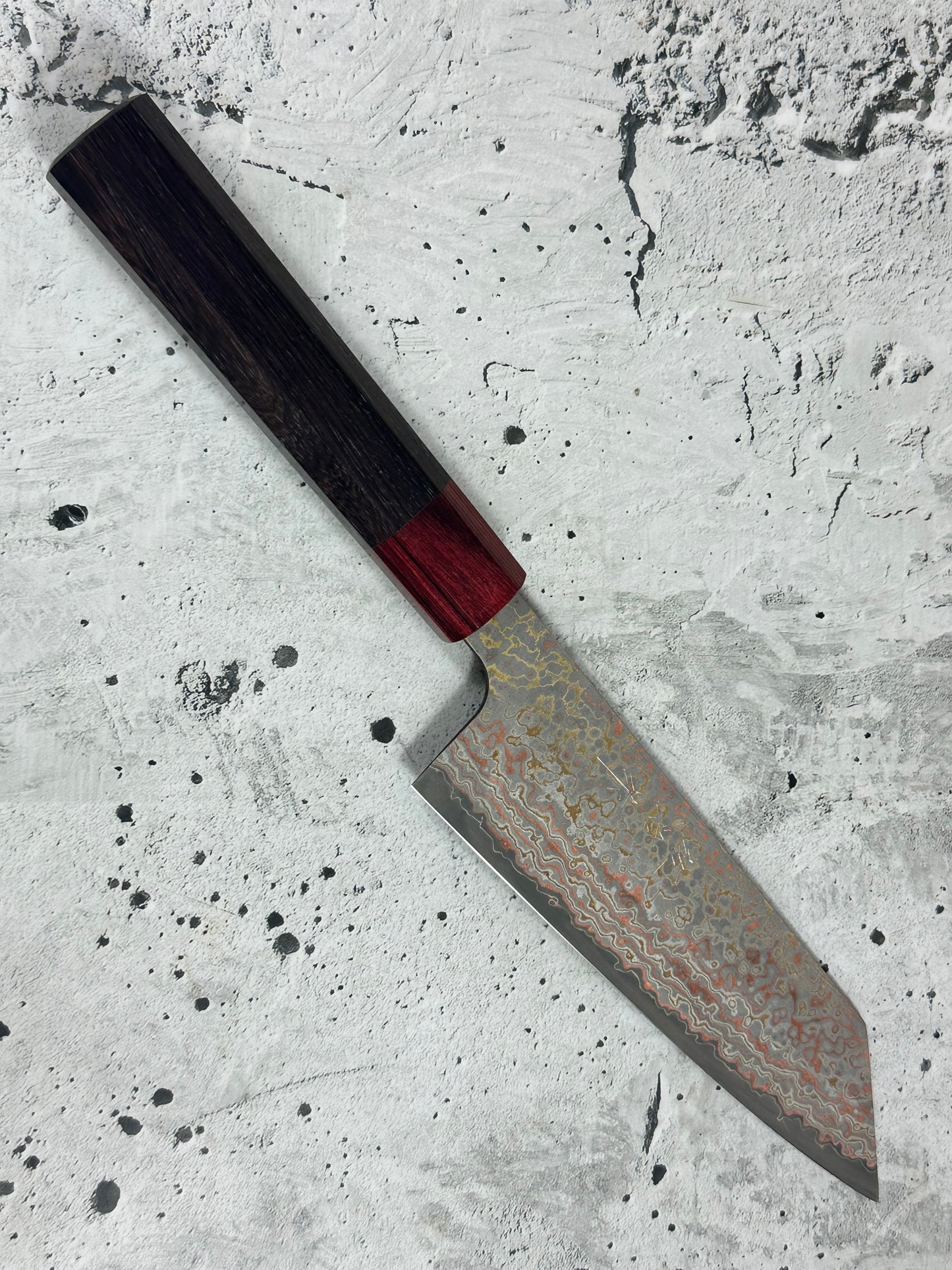 Takeshi Saji VG10-W Nashiji Rainbow Damascus Bunka 165mm