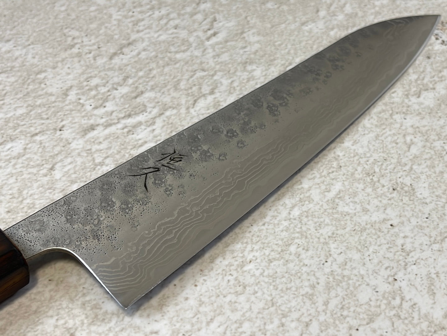 Tsunehisa 440c Damascus Nashiji Gyuto 210mm Oak Handle Made in Japan 🇯🇵
