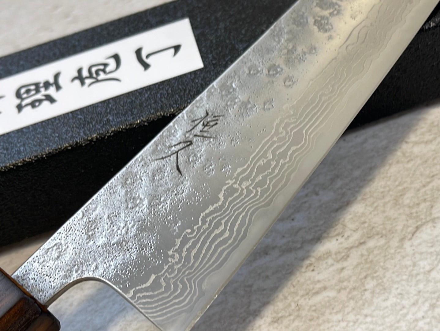 Tsunehisa 440c Damascus Nashiji Gyuto 210mm Oak Handle Made in Japan 🇯🇵
