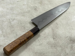Kanefusa Gyuto 230mm Teakwood Burl & Rosewood Handle & Sheath