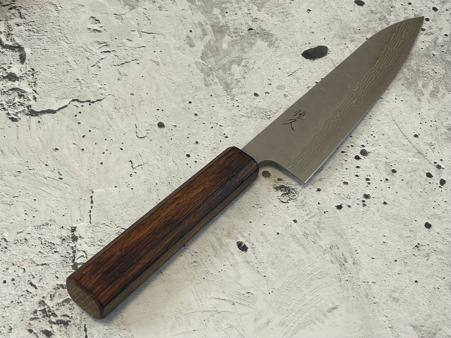 Tsunehisa 440c Damascus Nashiji Gyuto 180mm Oak Handle Made in Japan 🇯🇵