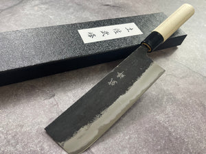 Murata Aogami Kurochi Finish Nakiri Knife 170mm - Made in Japan 🇯🇵