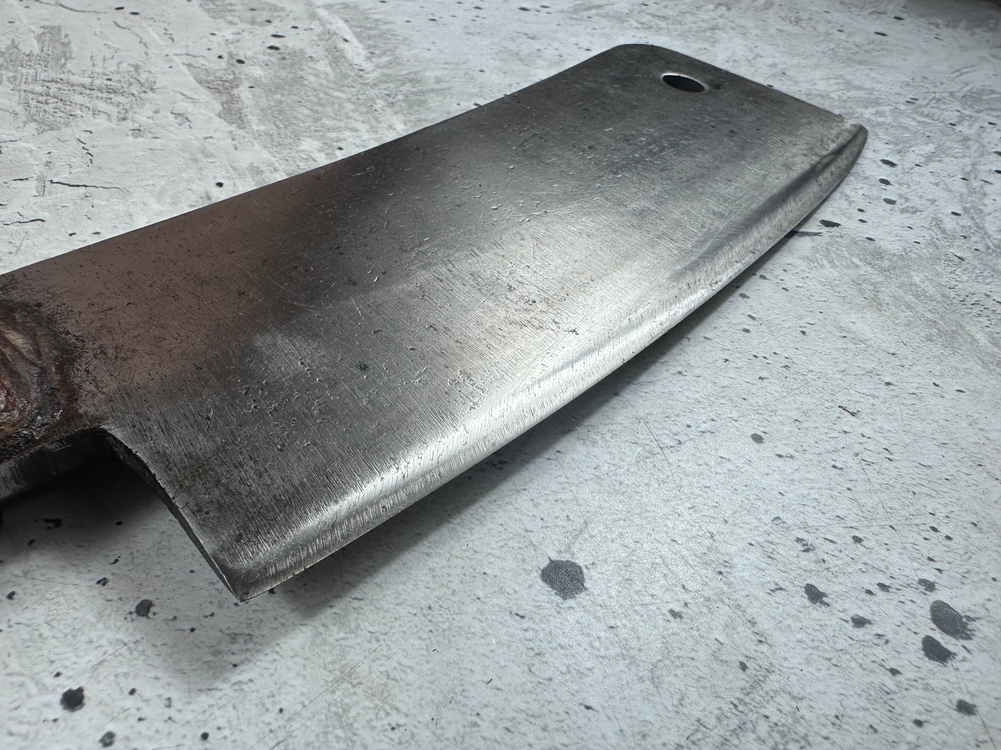 Vintage L. & I. J. White Butcher Cleaver Knife 205mm Carbon Steel Made in USA 2104