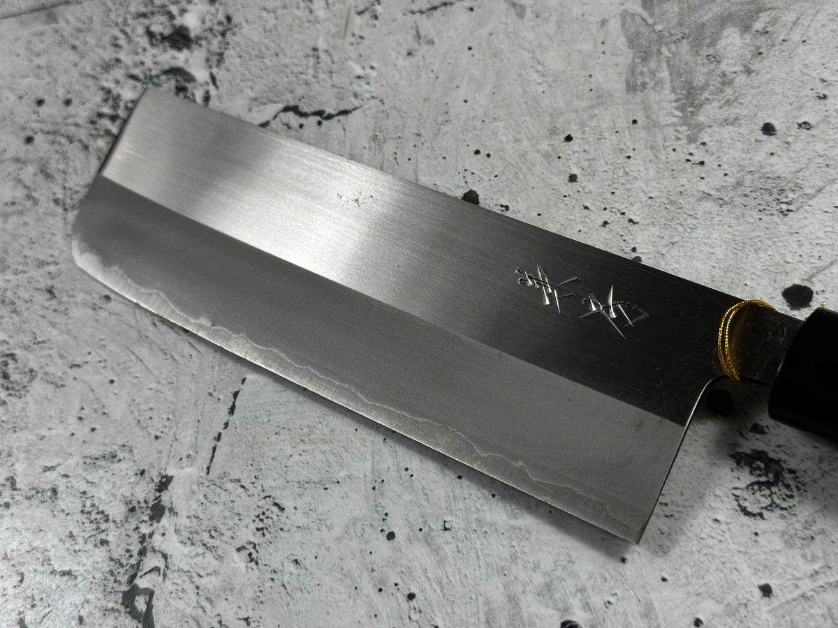Vintage Kanehiko Hand-Forged Japanese Nakiri 170mm Carbon Steel Timber Handle 2286