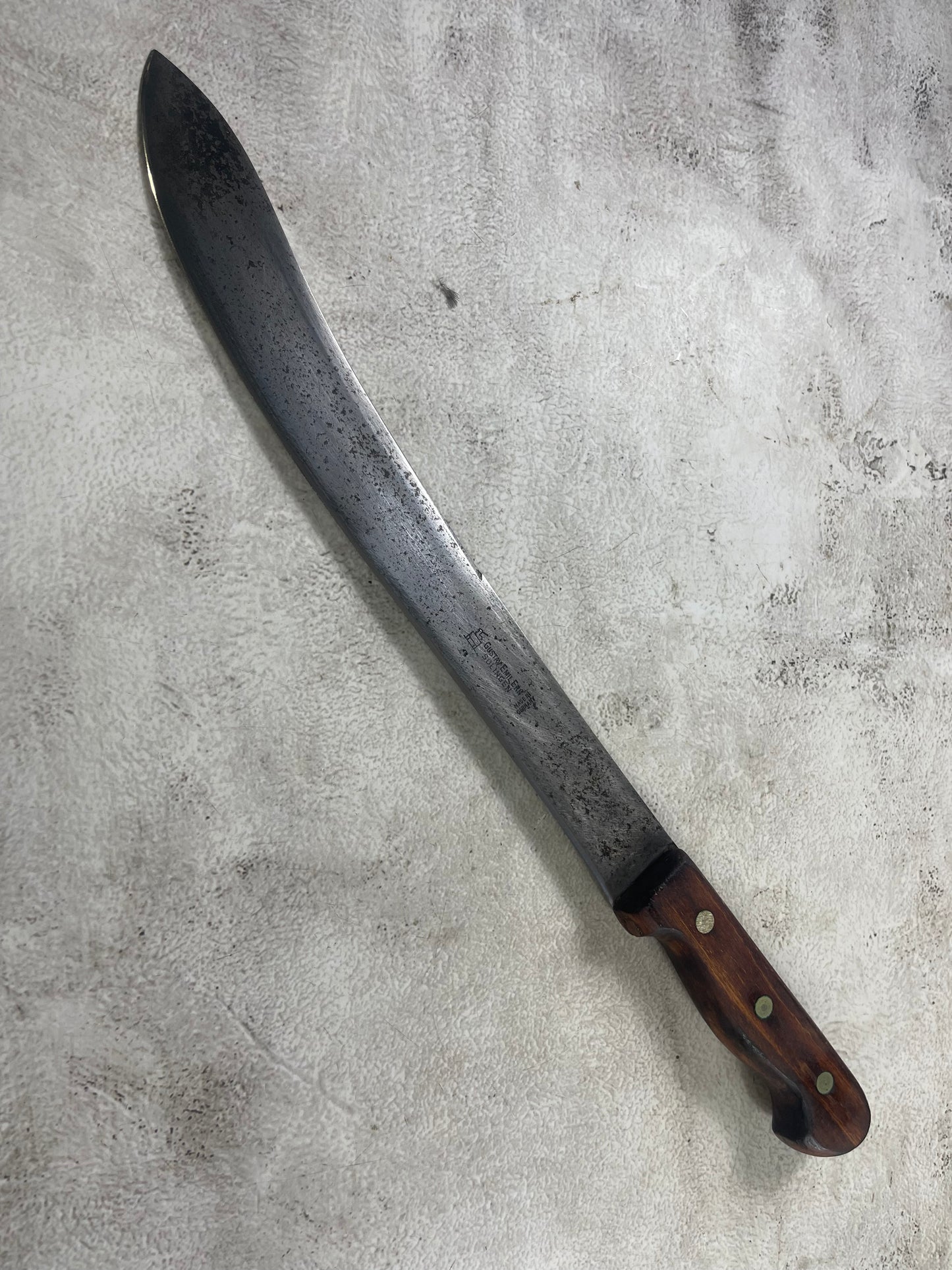 Vintage Gustav Emil Ern Butcher Machete Knife 315mm Made in Germany 🇩🇪 Cabon steel 1908