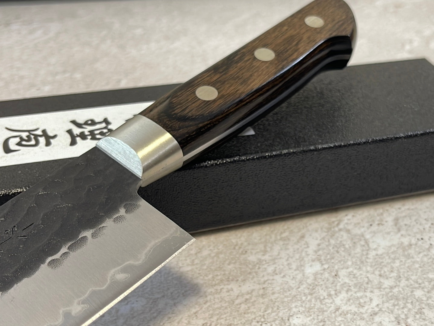 Tsunehisa Aogami Super Kuro Tsutime Gyuto Knife 210mm  Brown Pakka Wood Handle - Made in Japan 🇯🇵