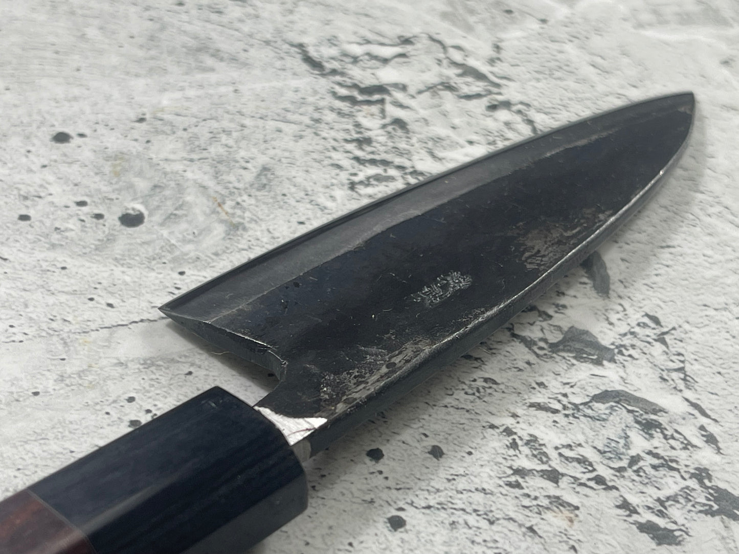 Japanese Deba Knife 12cm Carbon Steel Rosewood Black Octagon Handle Made In Japan 🇯🇵 1553