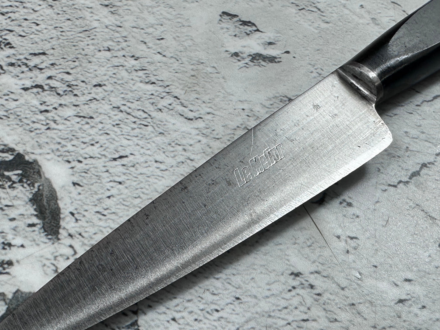 Vintage French Nogent Style Paring Knife 80mm Inox Steel POM Handle 2204