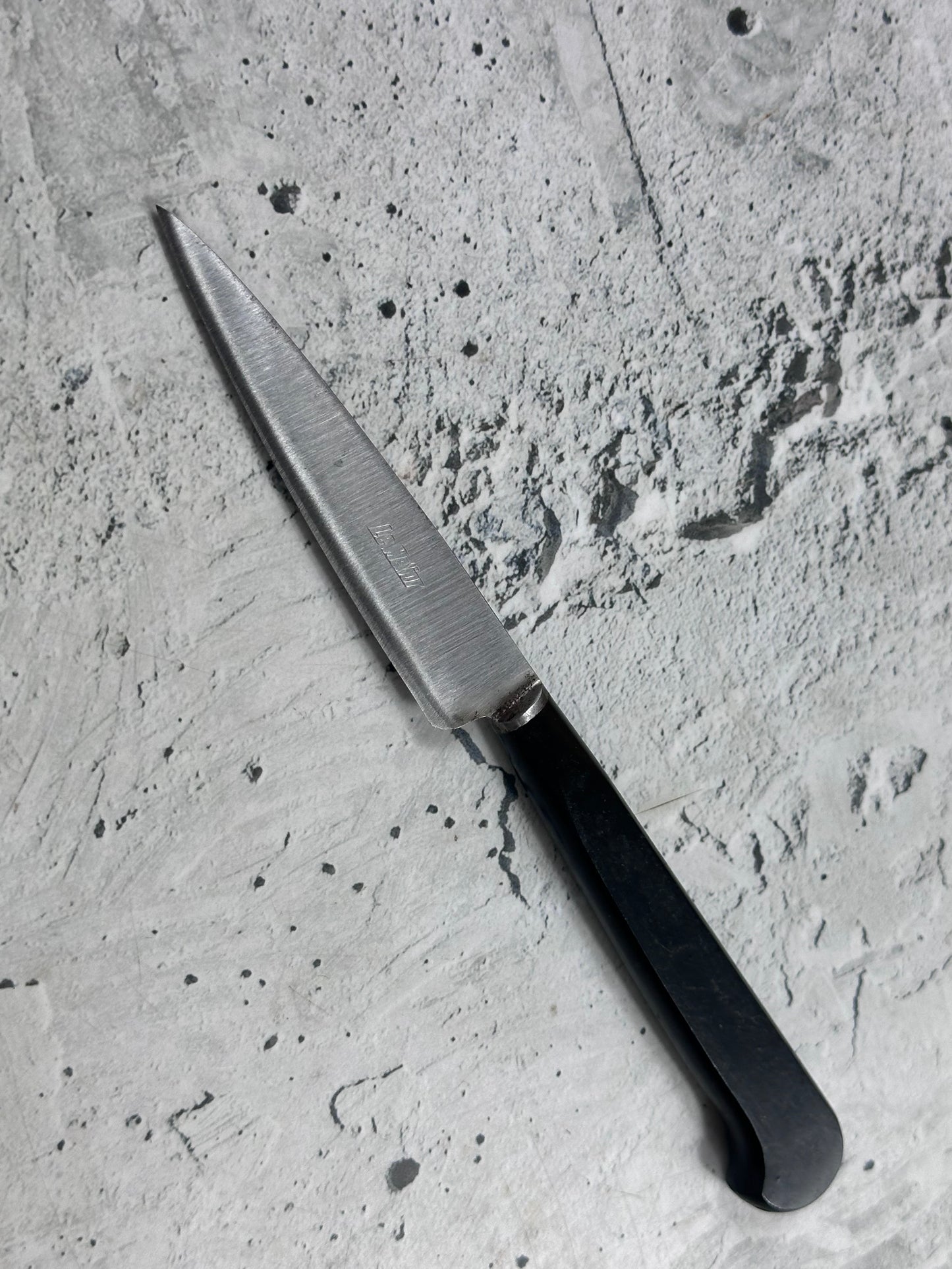 Vintage French Nogent Style Paring Knife 80mm Inox Steel POM Handle 2198