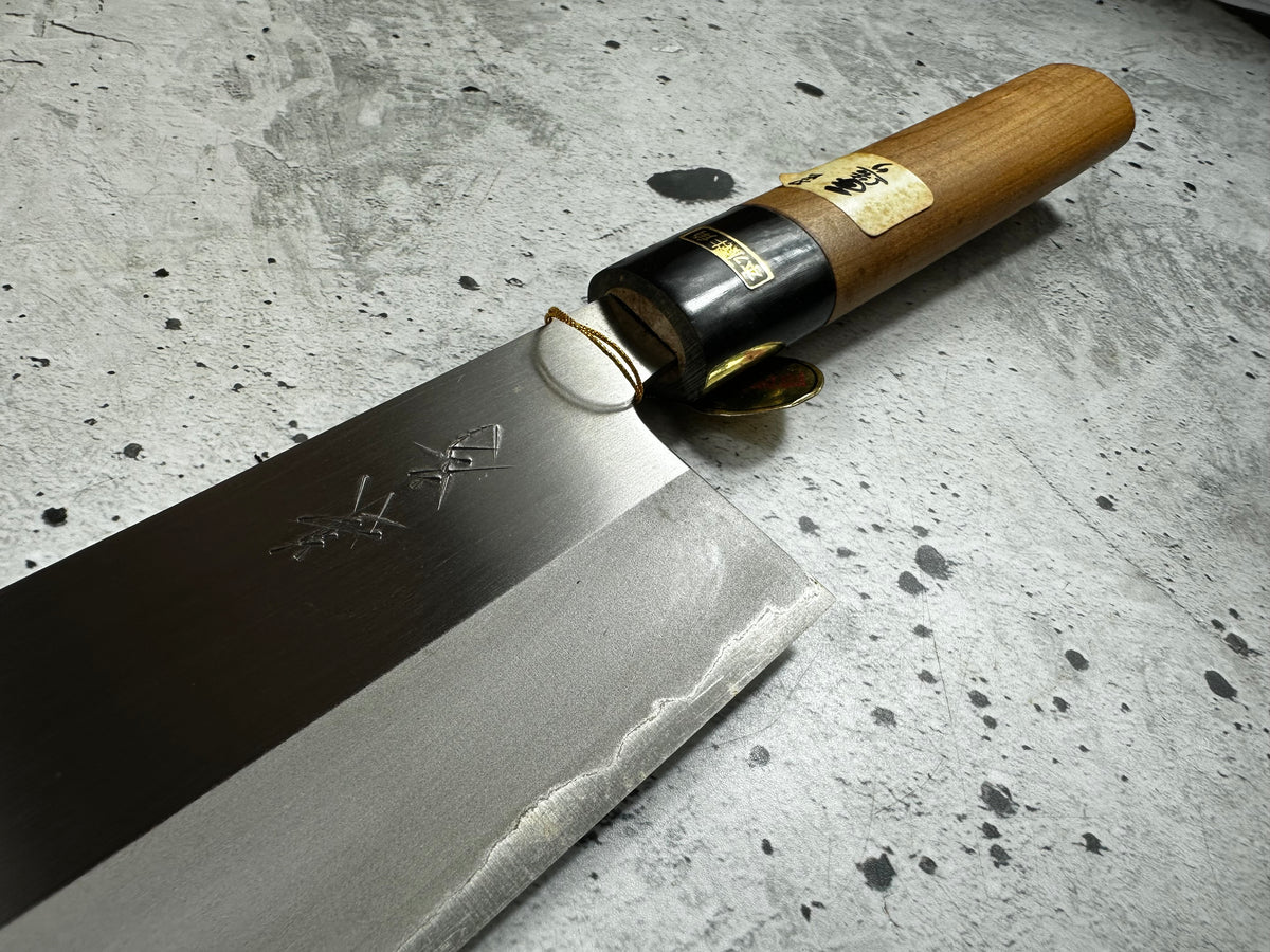 Vintage Kanehiko Hand-Forged Japanese Nakiri 170mm Carbon Steel Timber Handle 2286
