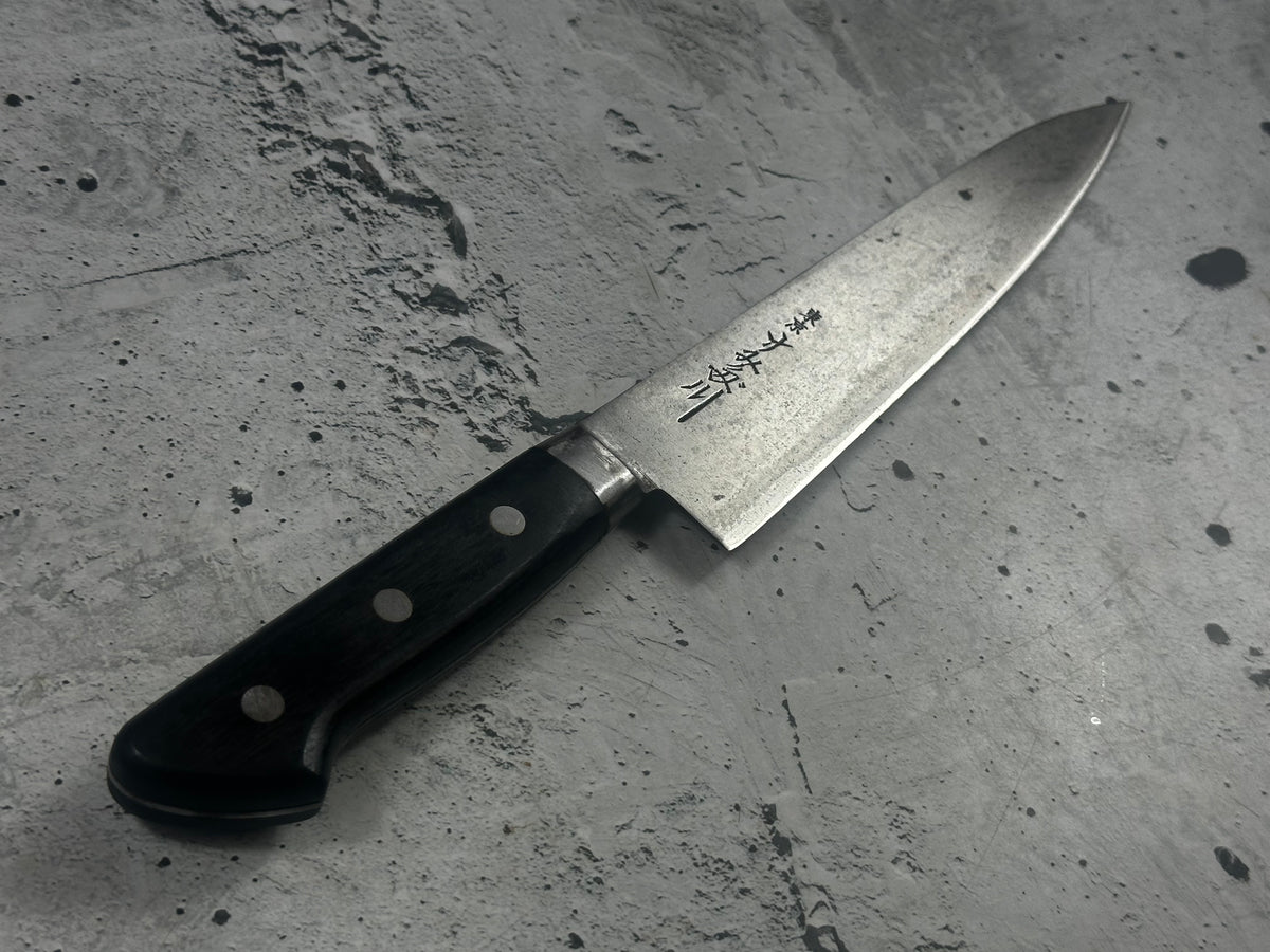 Vintage Sumidagawa Gyuto Knife 200mm Carbon Steel Wood Handle 2276