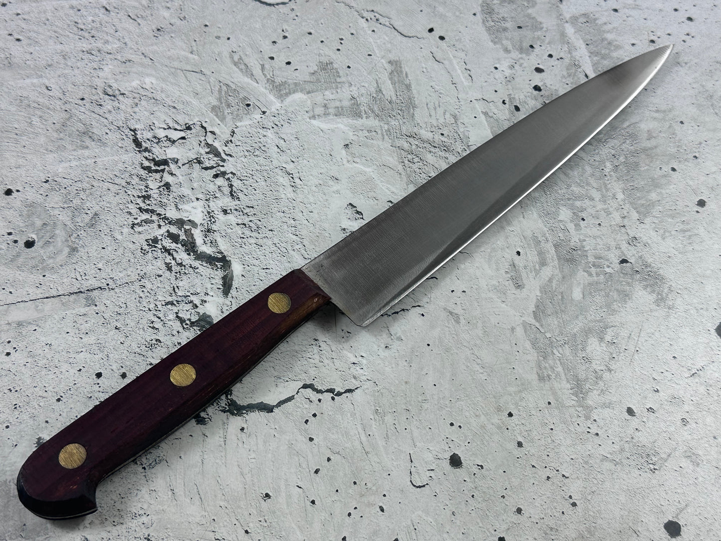 Vintage French Lacouture Slicing Knife 200mm Inox Steel Wood Handle 2190