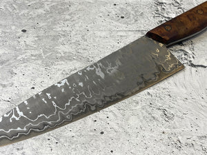 Damascus SanMai Chef Knife 200mm, Vietnamese Rosewood Burl  Handle