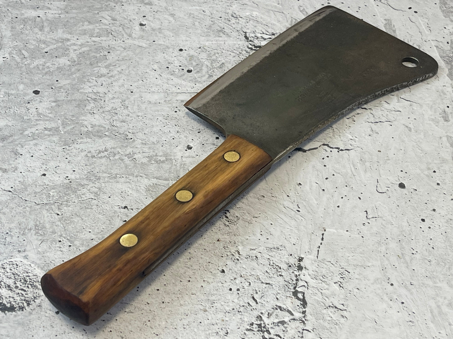Vintage F. Dick Butcher Cleaver Knife 180mm Carbon Steel Blade Made in Germany 1529