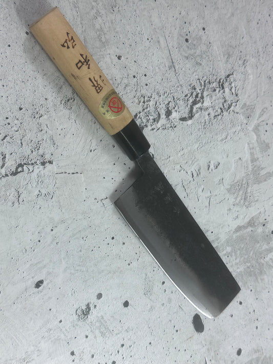 Vintage Nakiri Knife 160mm Carbon Steel Made in Japan 2026