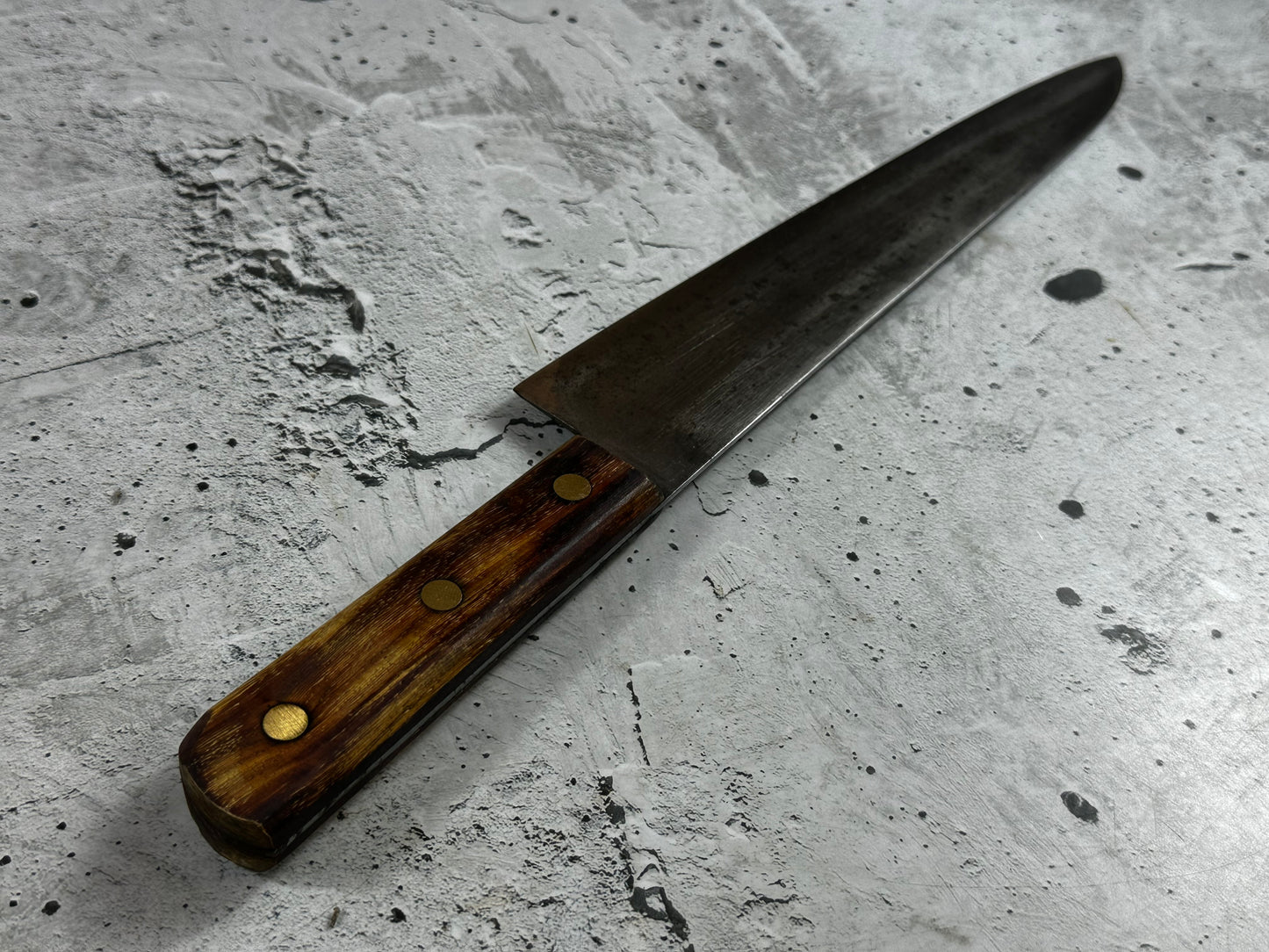 Vintage Japanese Gyuto Knife 270mm Carbon Steel  Made in Japan 2017
