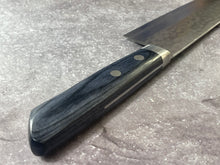 Load image into Gallery viewer, Masutani Kokuryu Santoku 170mm Blue Pakkawood Handle