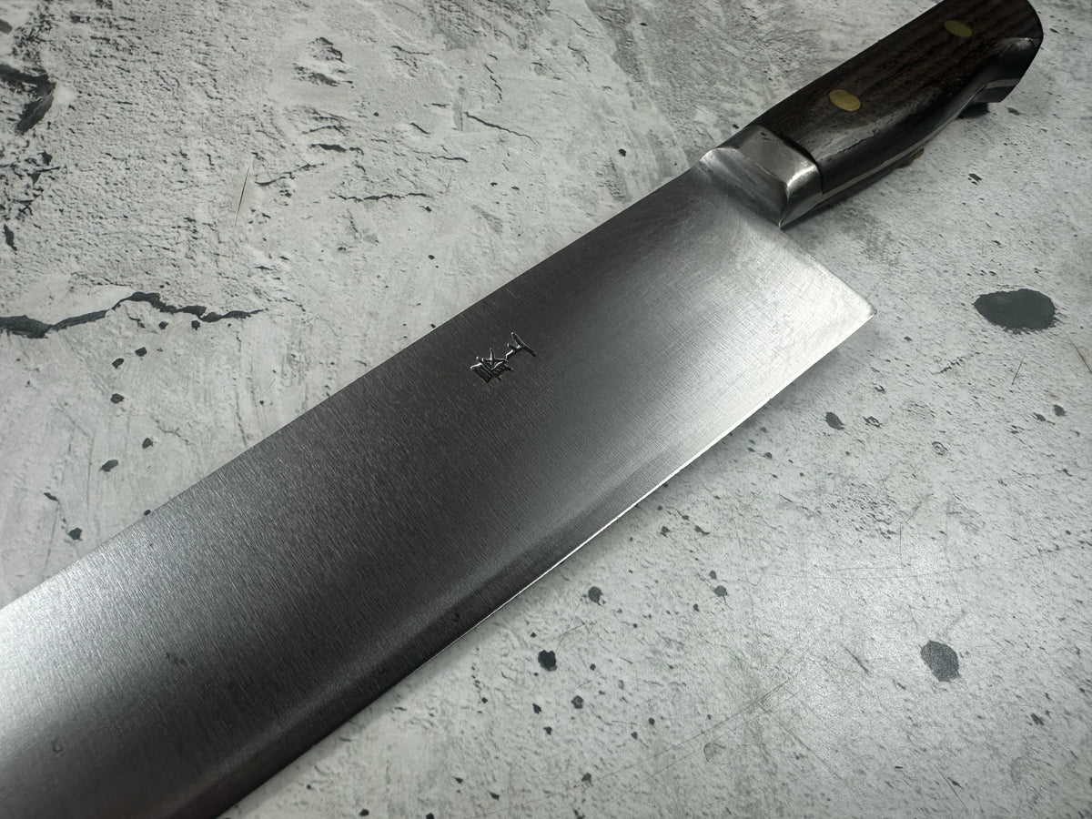 Vintage Touroku Minamoto Sukehisa Gyuto 240mm Carbon Steel Timber Handle 2269