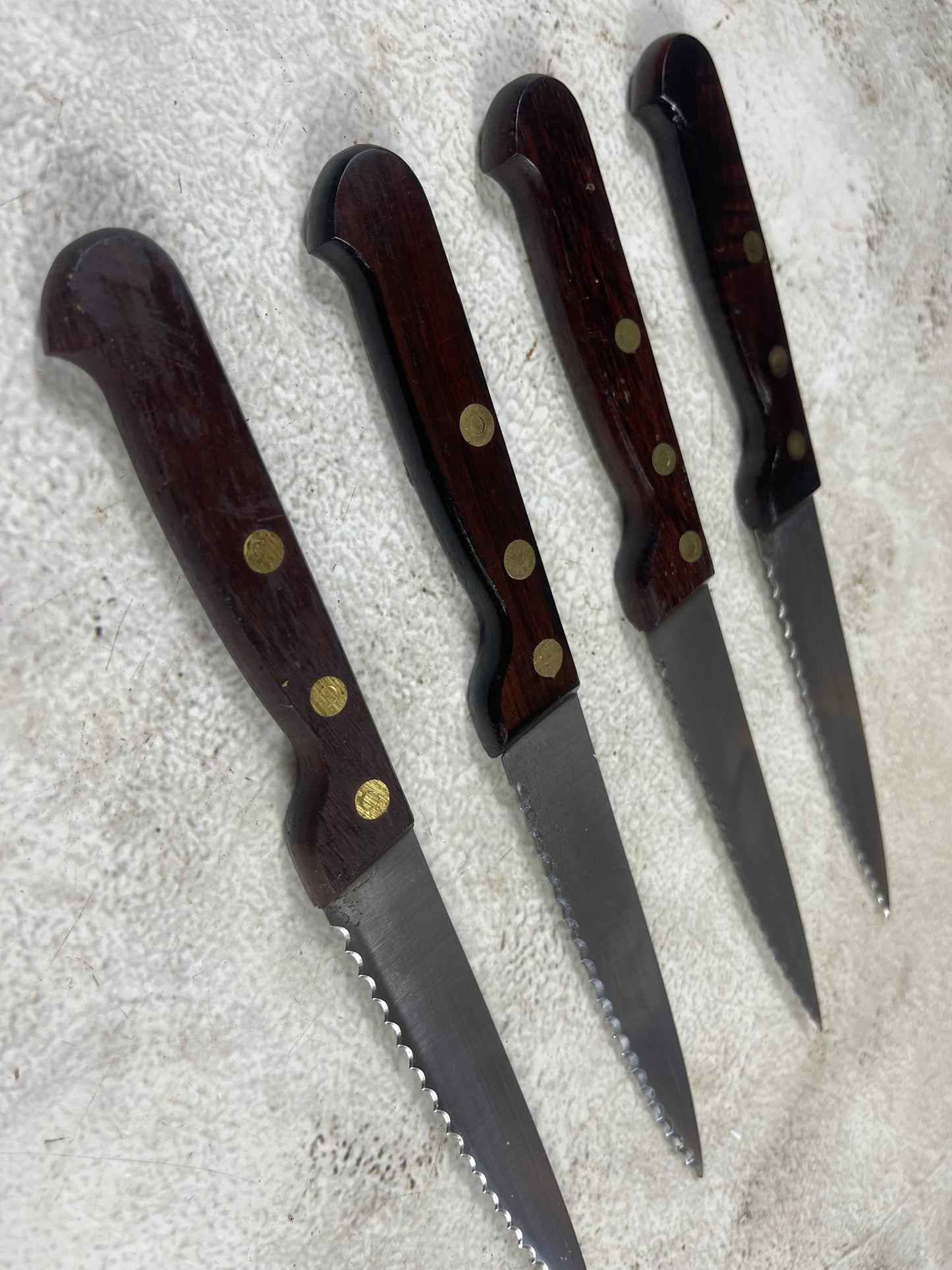 Vintage French Serrated Paring Knife Set 4x Made in France 🇫🇷 1987