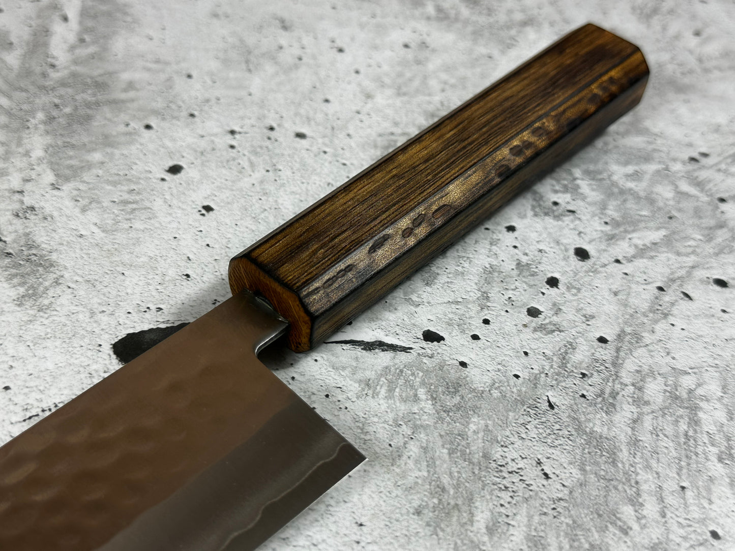 Masutani Kokuryu Tsutime Gyuto 180mm  VG1 Steel Oak Handle