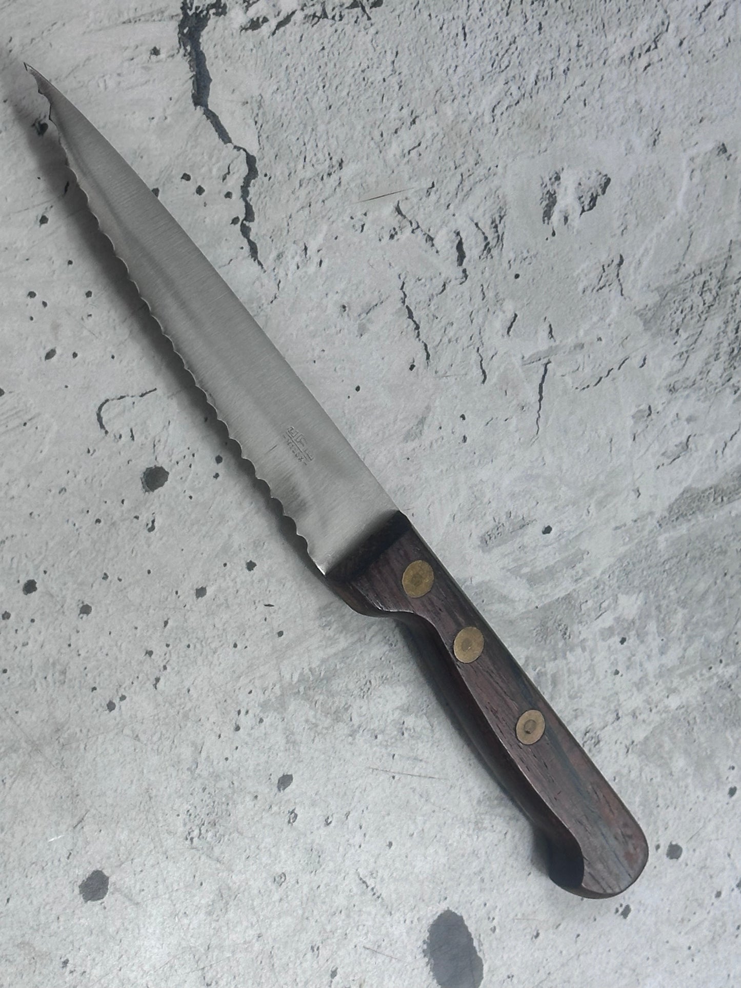 Vintage French Serrated Paring Knife 110mm Inox Steel 2127