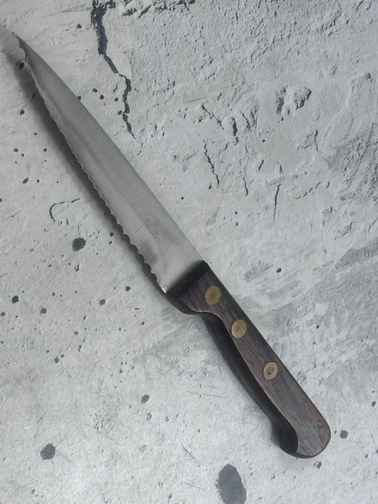 Vintage French Serrated Paring Knife 110mm Inox Steel 2127