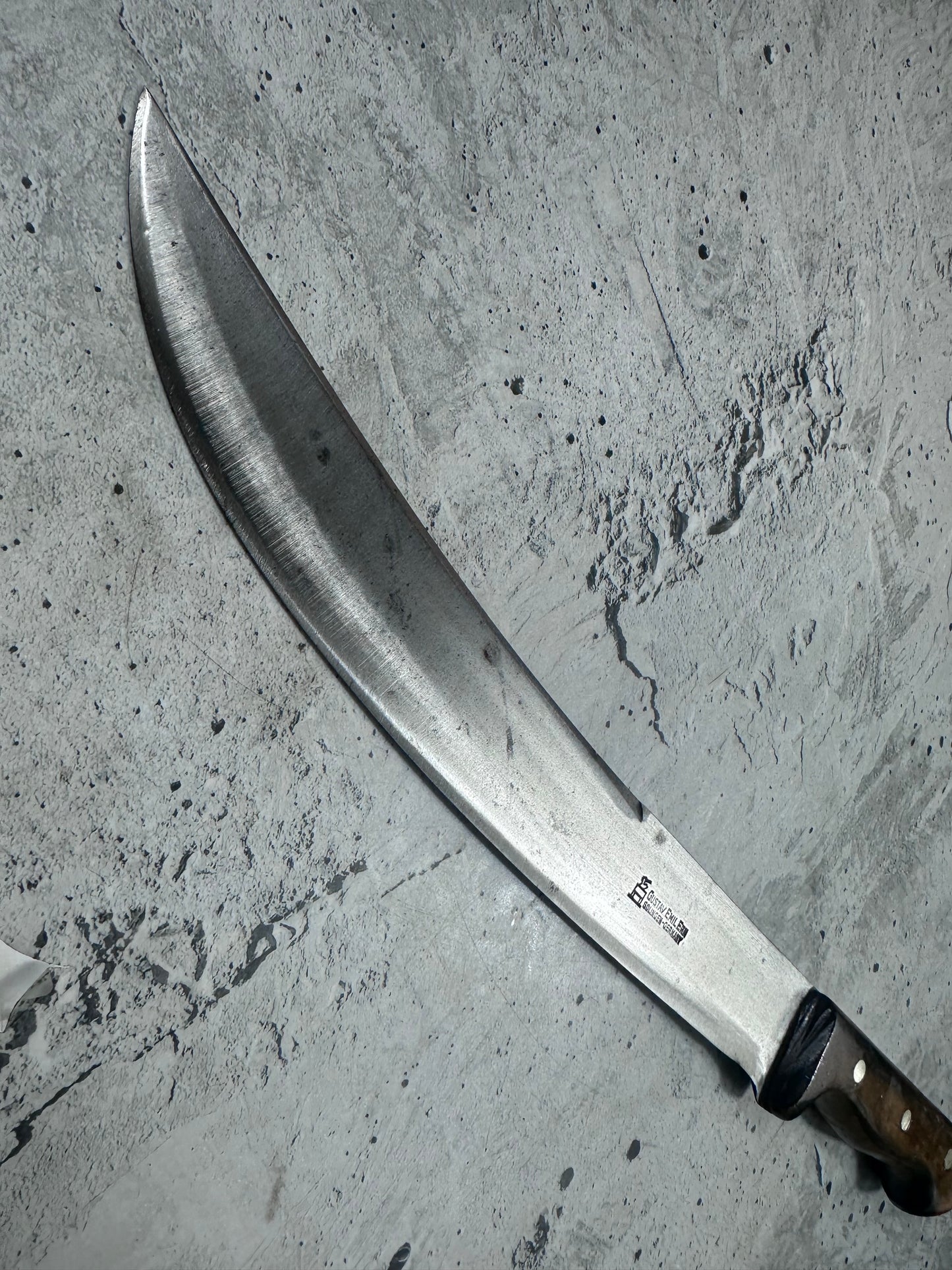 Vintage Gustav Emil Ern Butcher Knife 300mm Carbon Steel Made in Germany 2110