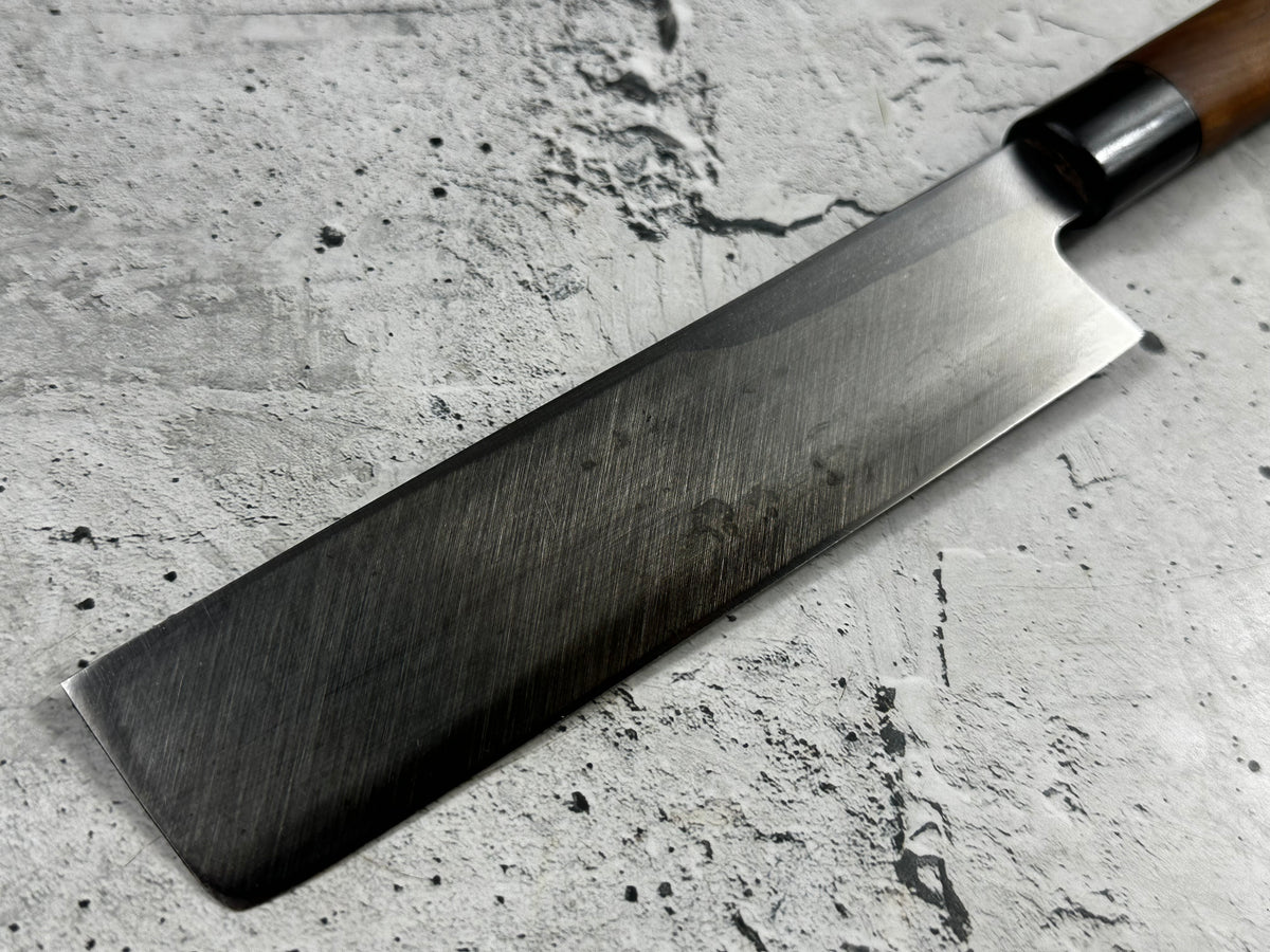 Vintage Masaaki / Masateru Sashimi Set 2x Carbon Steel Magnolia Wood Handle 2254