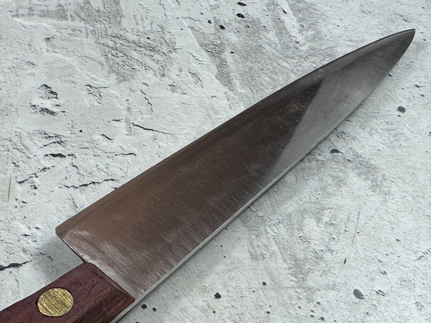Vintage French Slicing Knife 200mm Inox Steel Wood Handle 2192