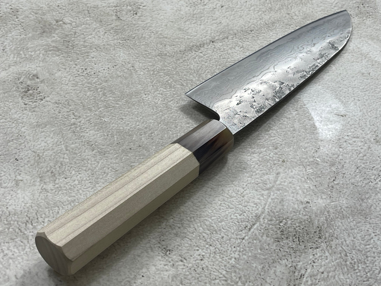 Tsunehisa SW Washiji Santoku Knife 170mm - Made in Japan 🇯🇵 Buffalo Horn Magnolia Handle