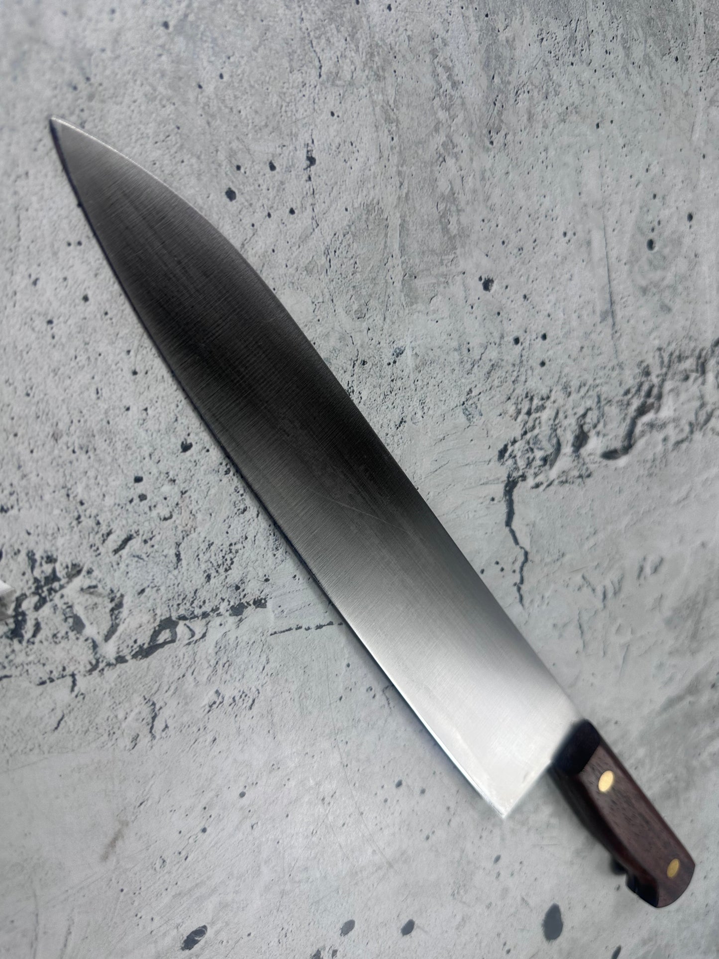 Vintage Gensukehisa Gyuto 240mm Carbon Steel Wood Handle 2240