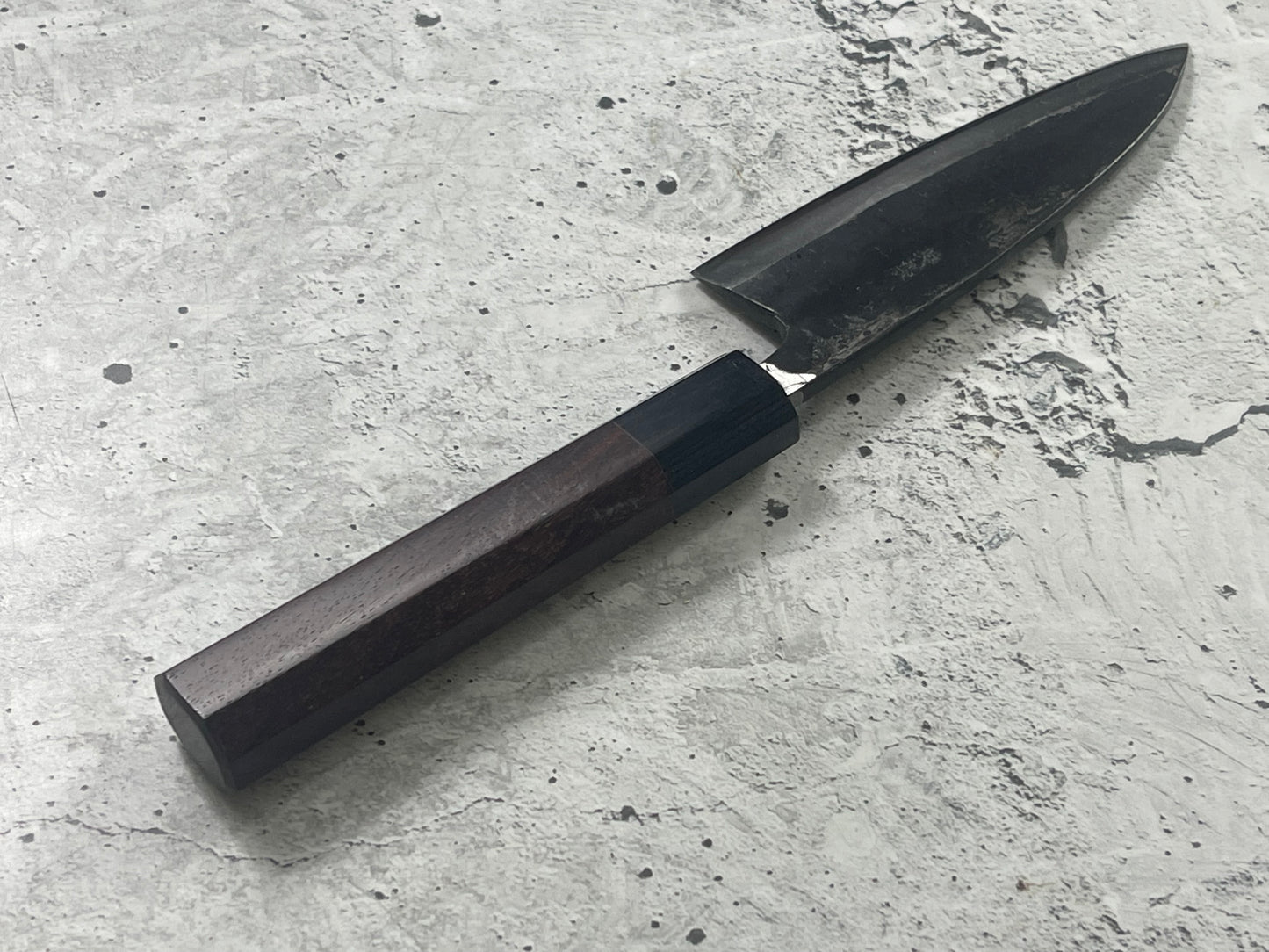Japanese Deba Knife 12cm Carbon Steel Rosewood Black Octagon Handle Made In Japan 🇯🇵 1553