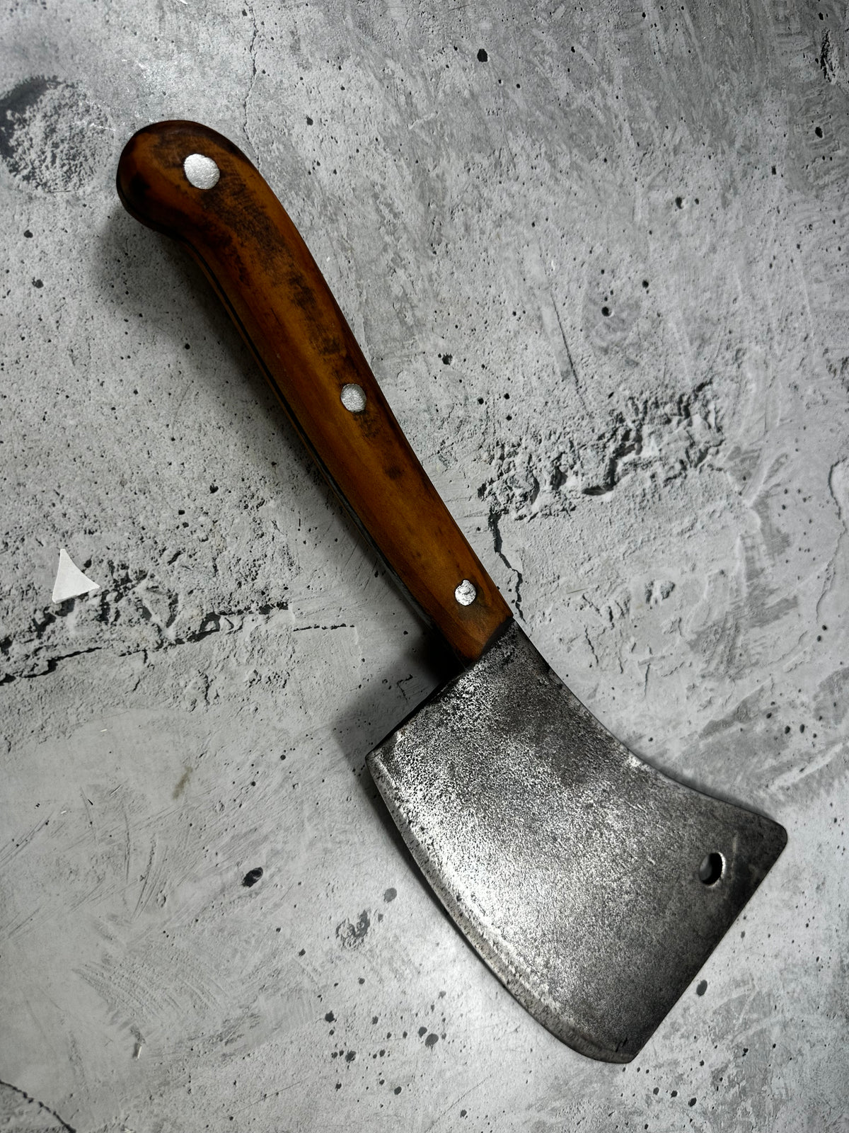 Vintage Heavy Duty Butchers Cleaver Knife 200mm Carbon Steel Timber Handle 2266