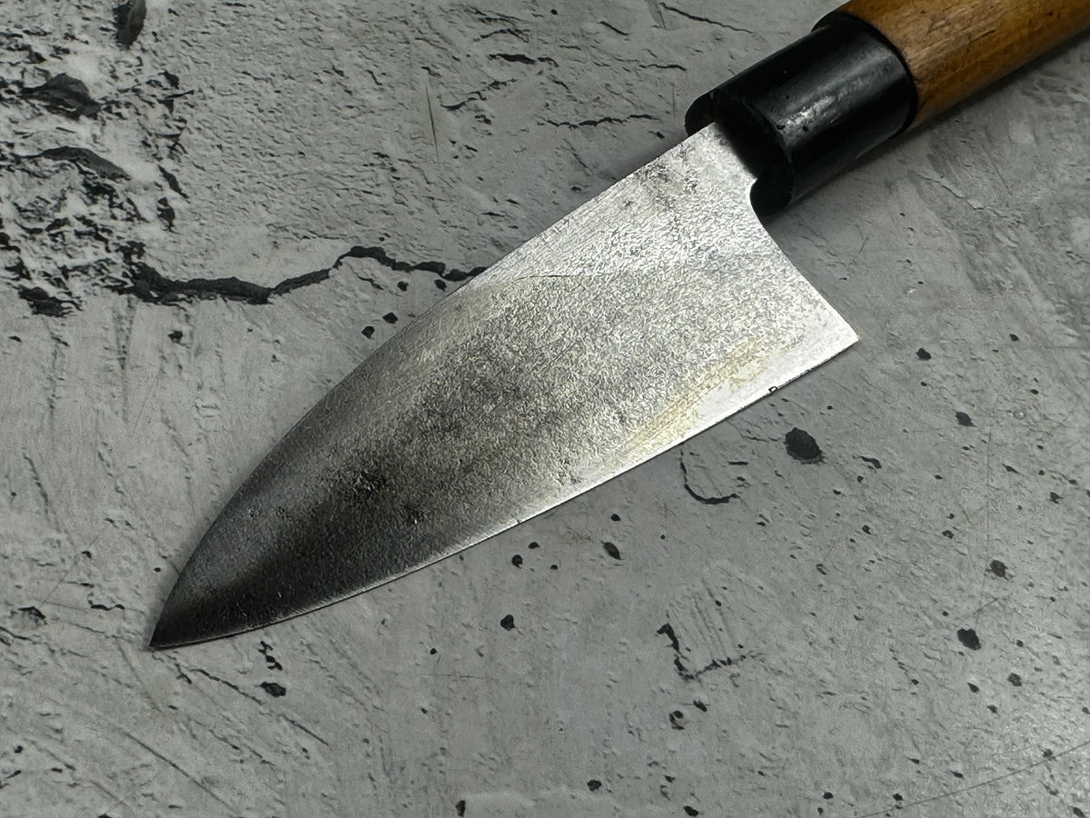 Vintage Sakai Tokusei Deba Knife 120mm Carbon Steel Magnolia Wood Handle  2256
