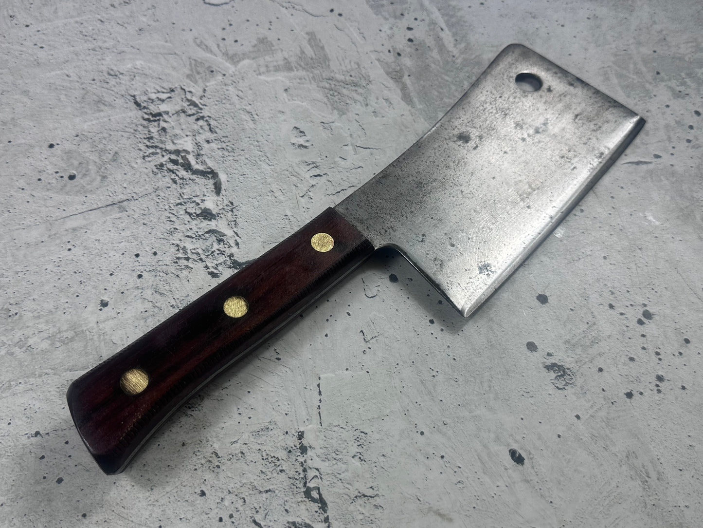 Vintage Dexter Butcher Cleaver Knife 180mm High Carbon Steel Made in USA 2106