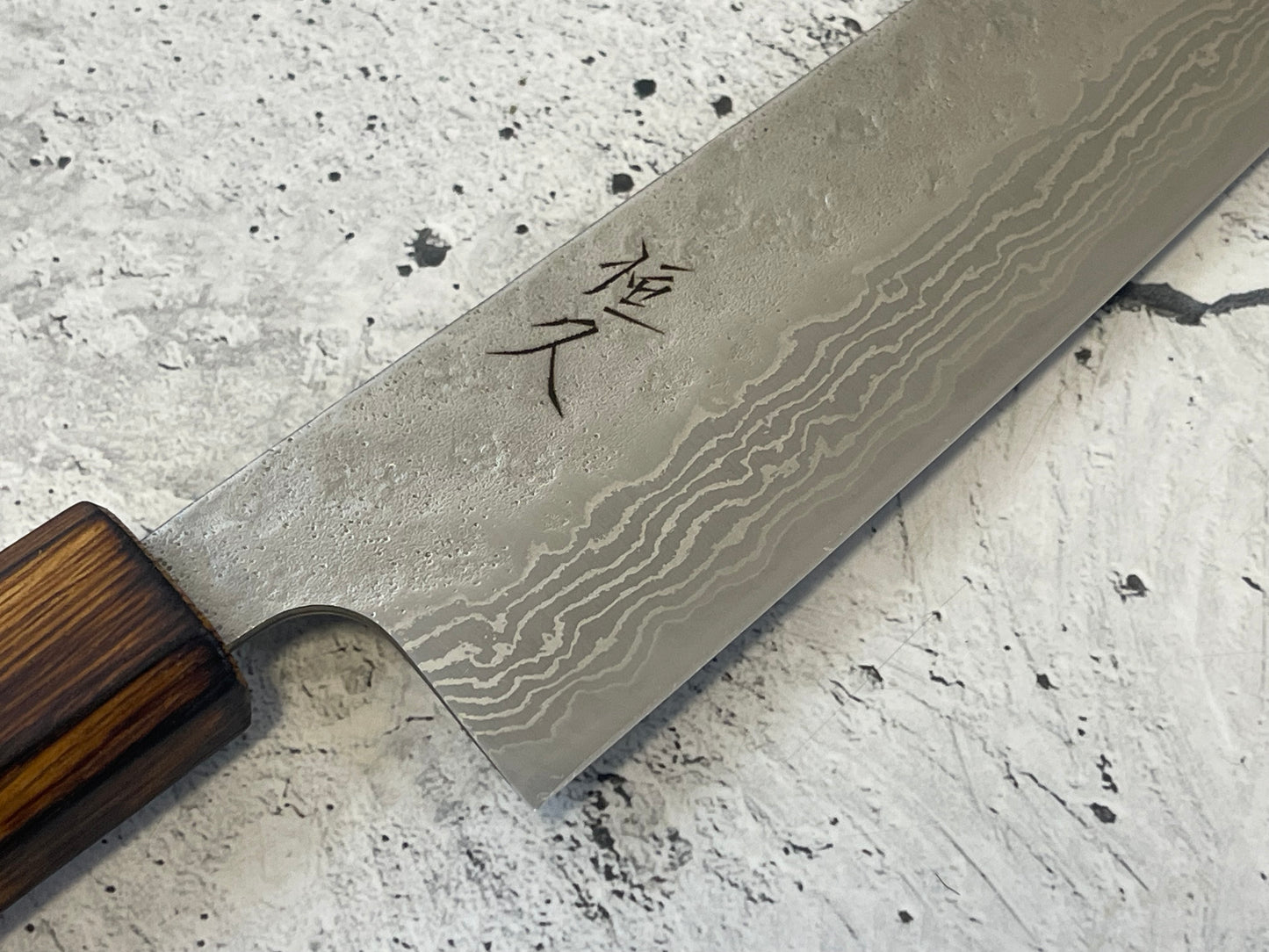 Tsunehisa 440c Damascus Nashiji Bunka 175mm Oak Handle Made in Japan 🇯🇵