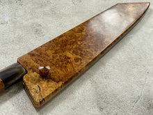 Load image into Gallery viewer, Keskin Migaki Kiritsuke 230mm Amboyna Burl &amp; Buffalo Horn with sheath